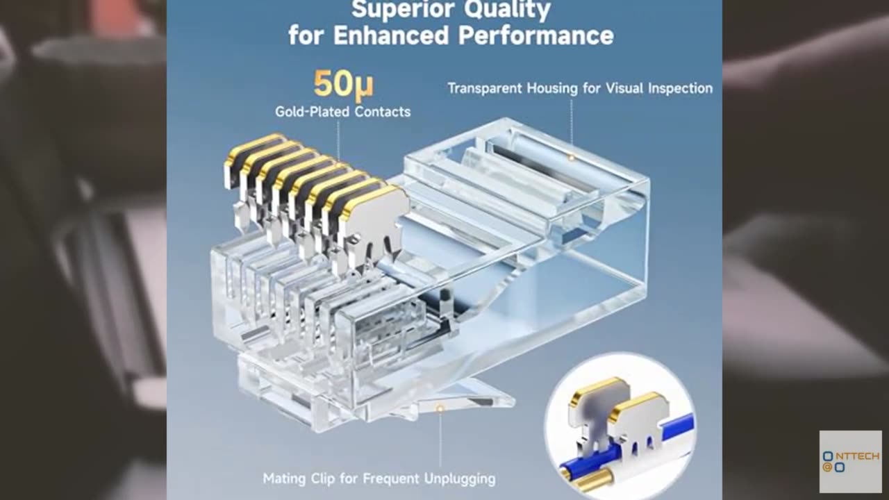 Cable Matters 100-Pack CAT6 RJ45 Modular Plugs, 50µ Gold Plated (RJ45 Connector,