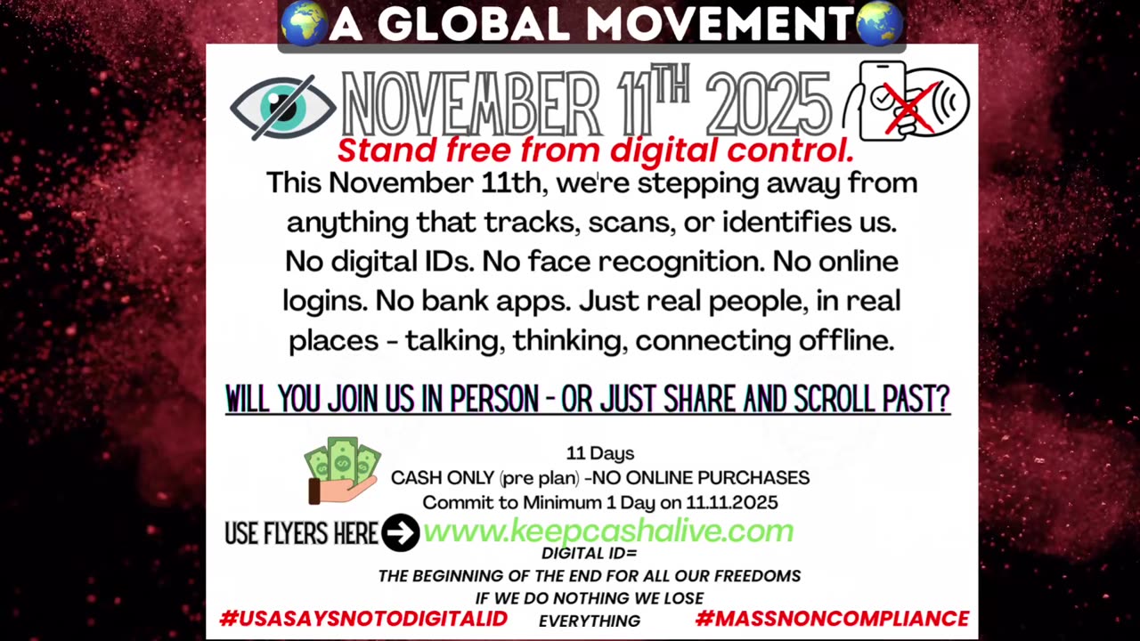 🚨November 11th 2025: Global Mass Non-Compliance Day -Stand for Freedom