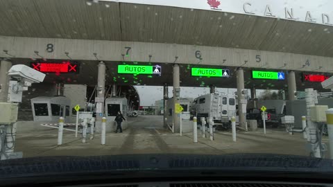 4K Crossing the USA Canada Border by Car via the Peace Bridge in Buffalo, New York