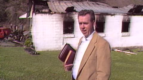 Circa 1987 - Fire at Dry Branch Free Will Baptist Church in Madison County, NC (WLOS)