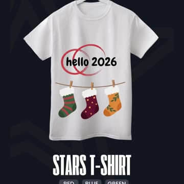 Hello 2026 Cozy New Year Winter Stockings Graphic Design