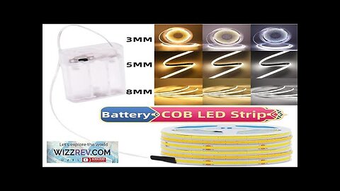 AA Battery Box 5V COB LED Strip 3MM 5MM 8MM 320LEDs/M High Review