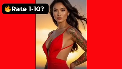 🔥 Rate Her Body in This Sexy Red Dress & Tattoos 1-10? 😍 Supermodel 4K