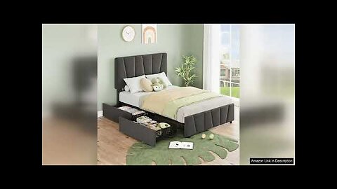 IDEALHOUSE Twin Size Bed Frame with Adjustable Headboard and 2 Storage Drawers Review