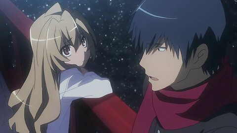 Toradora - Taiga and Ryuuji at a bridge