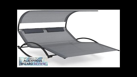 Lounge Chair with Adjustable Canopy Outdoor Chaise Lounge with 2 Detachable Pillows Review