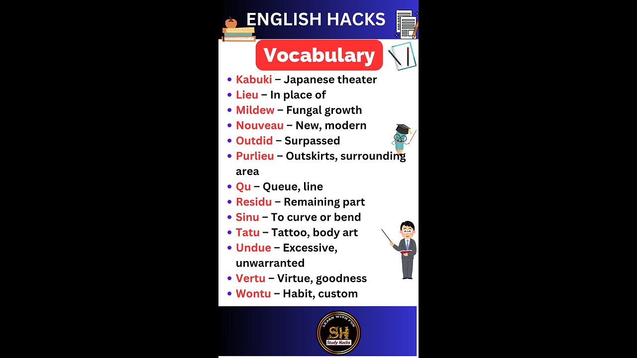 Daily use Important vocabulary words for exam 2025 65 #studyhacks123 #vocabulary #english #shorts