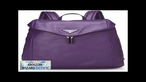 Prada Pre-Loved Purple Calfskin Triangle Flap Backpack PurpleSpacious Prada triangle zip Review