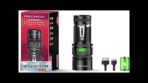 RECHOO Flashlight USB Rechargeable Double Switch S3000L LED Tactical Flashlight High Lumens Review