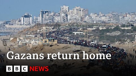 Gazans return home as ceasefire begins | BBC News