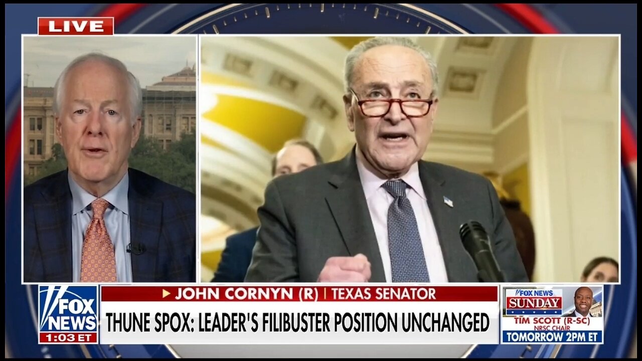 Sen John Cornyn: Govt Shutdown Is Schumer's Dumpster Fire