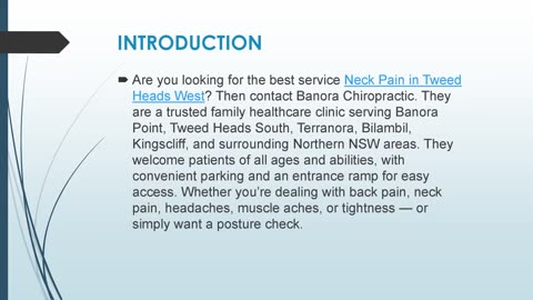 Best Service For Neck Pain in Tweed Heads West