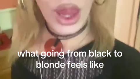 A blonde european tgirl