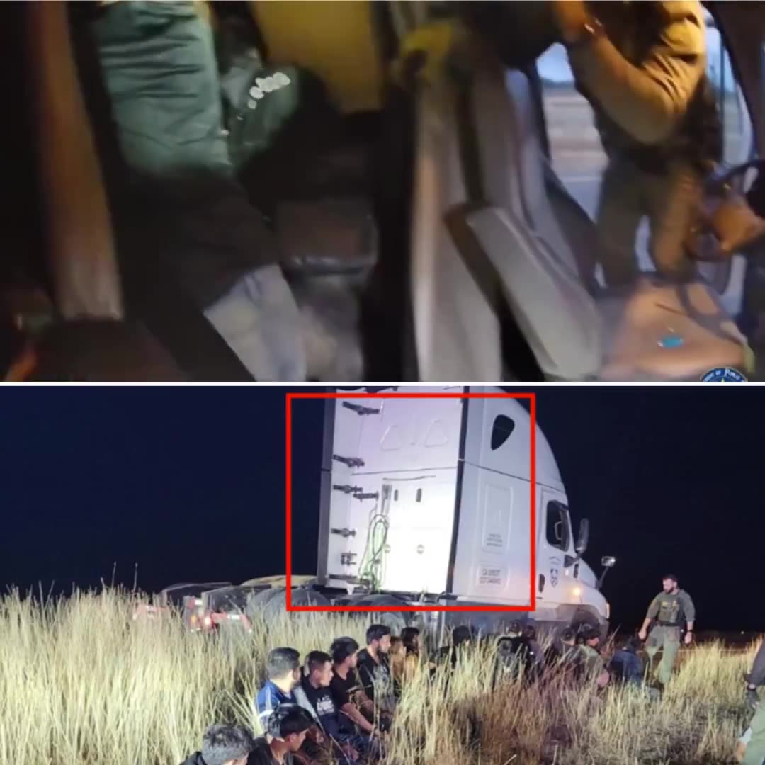 23 illegal immigrants found stuffed inside a truck cab during a traffic stop in La Salle County, Tx.