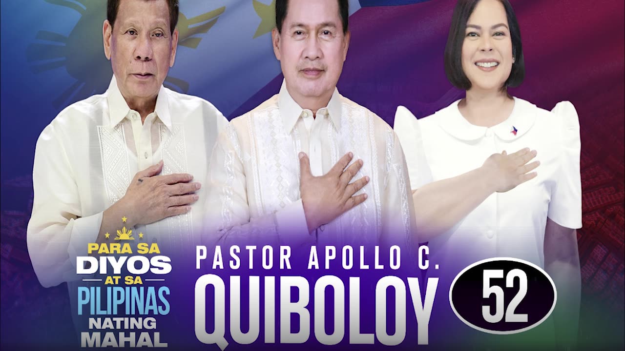 The campaign jingle of Pastor Apollo C. Quiboloy focuses on fighting corruption in the Philippines