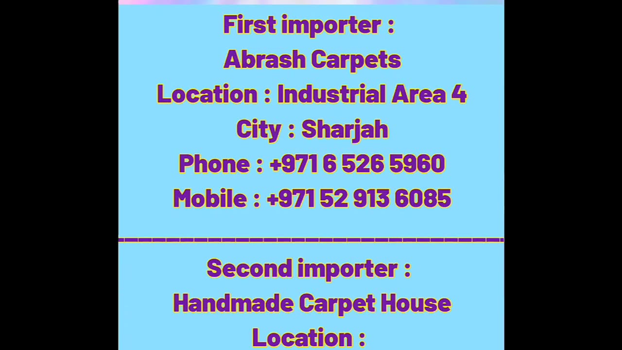 importers of persian carpets in UAE