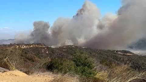 Overlooking Palisades Fire From Topanga State Park