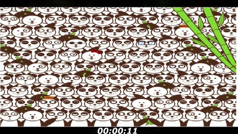 Panda puzzle: Between pandas, have a soccer ball hidden, find it!