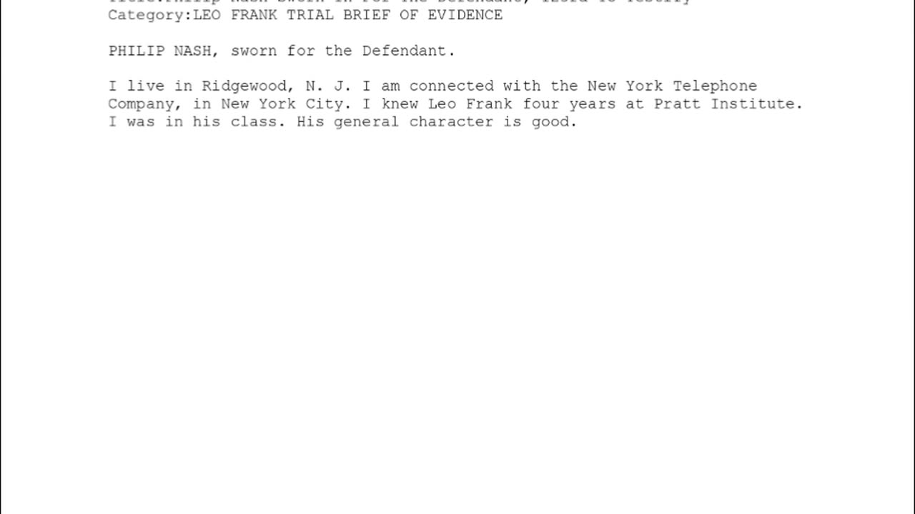 PHILIP NASH, Sworn In For The Defendant, 123rd To Testify