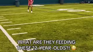 Amazing: WHAT ARE THEY FEEDING THESE 12-YEAR-OLDS?! 😳 #football #Viral #trending