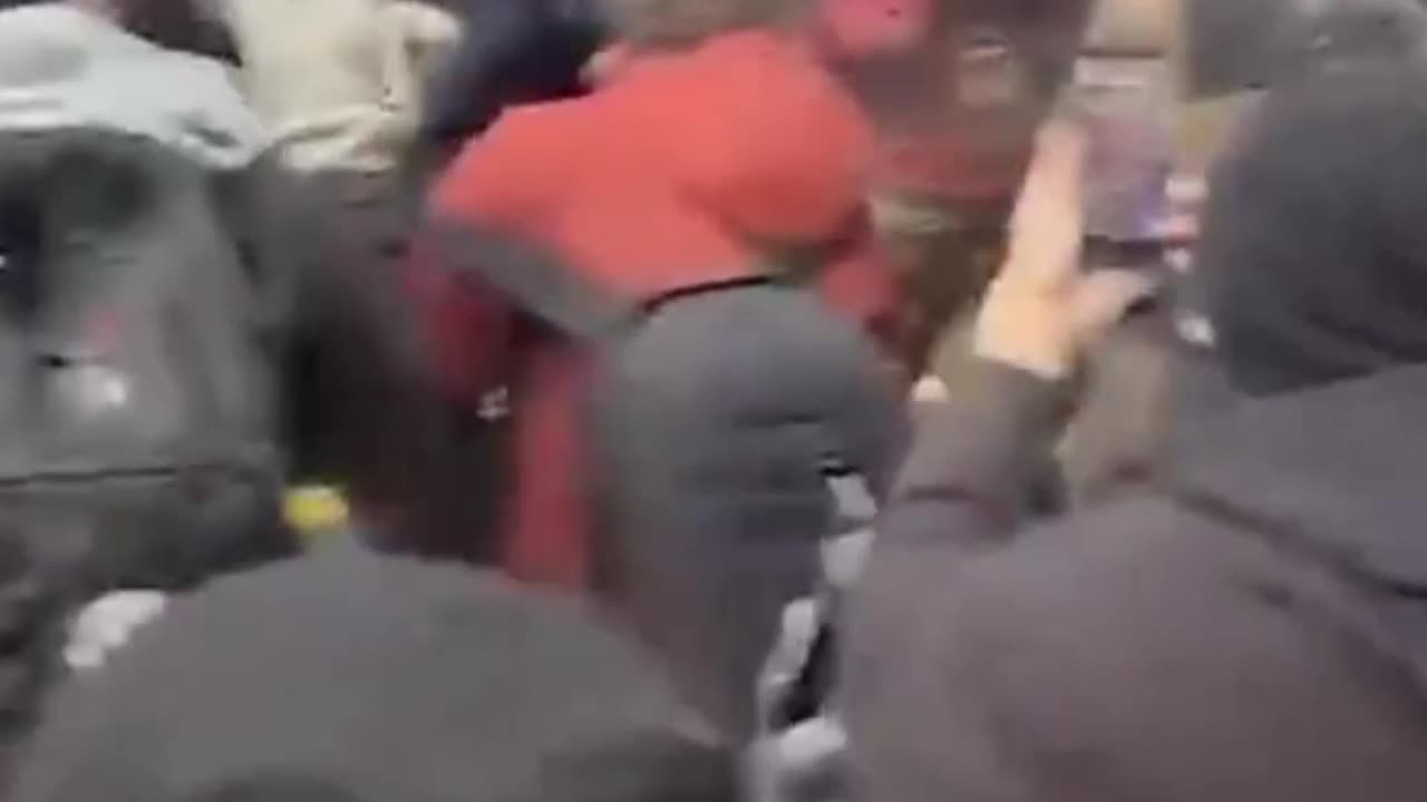 Jake Lang is attacked by left wing extremists