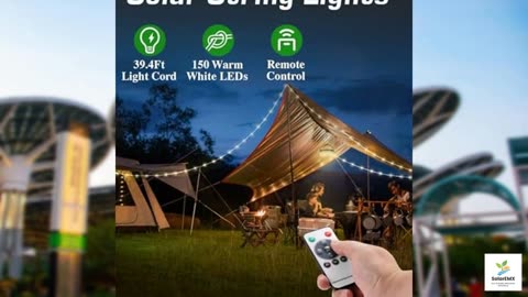 Anpro 2 in 1 Solar Camping String Lights