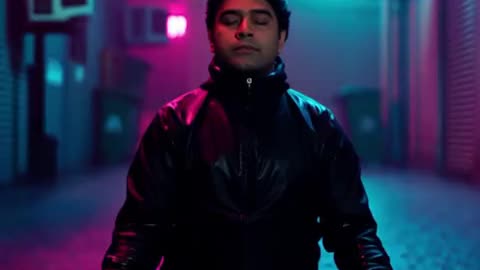 Meditation in the Neon Rain • Finding Inner Peace in a Cyberpunk Alley