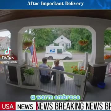 Woman and Mailman share special moment after important delivery