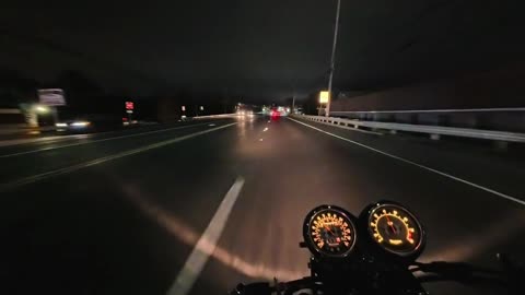 Swerving To Avoid Turning Car During Nighttime Motorcycle Ride