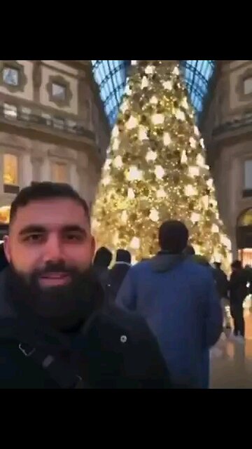 Milan, italy, 2025: A Muslim decides to disturb the Christians' celebration before Christmas