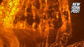 Lava from the Kilauea volcano creates "showers of gold" in Hawaii