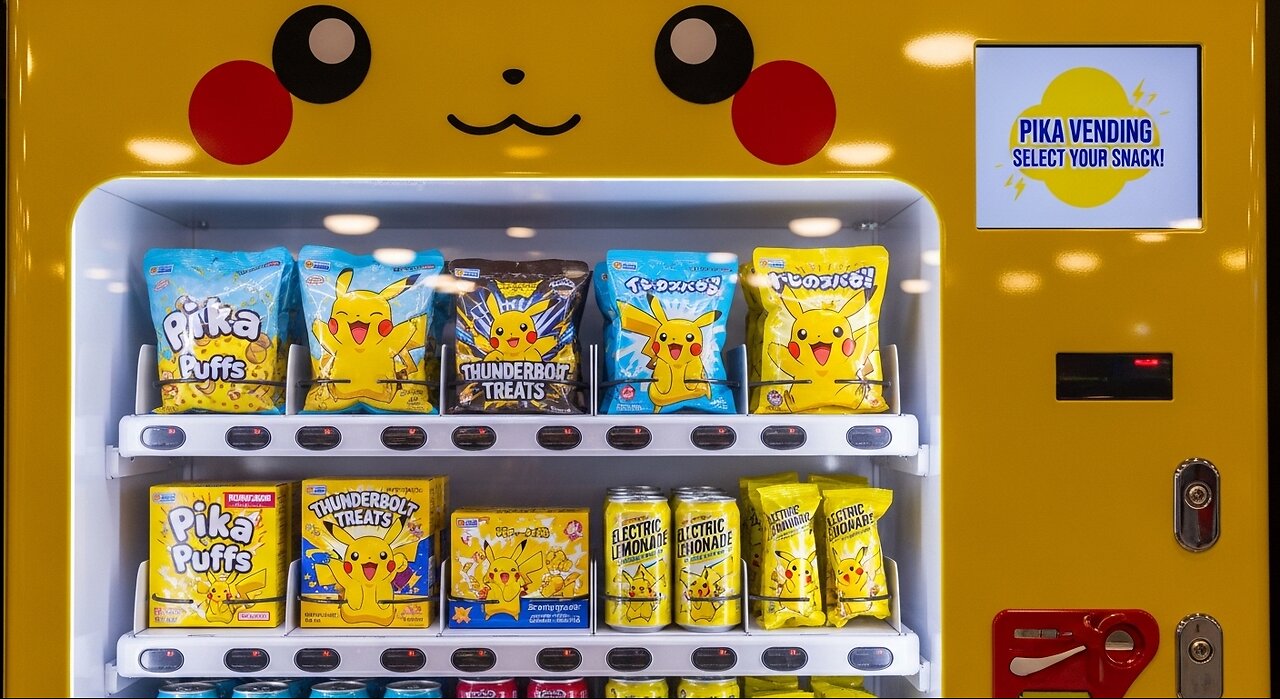 Vending Machine Full Of Pikachu Snacks Grok Ai