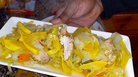 Baked Cabbage, Squash And Chicken