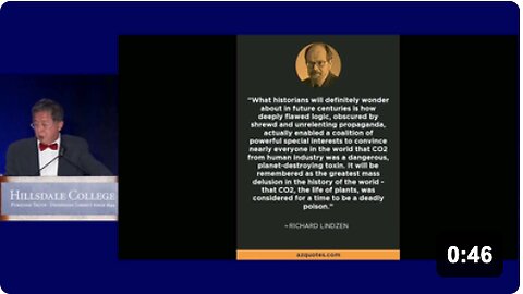 Astrophysicist Dr. Willie Soon quotes atmospheric physicist Dr. Richard Lindzen re CO₂