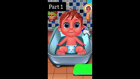 "Cute Baby Bath Time Fun🛁Funny Cartoon for Kids #BabyBath #KidsCartoon #Shorts #FunnyBaby #BabyCare