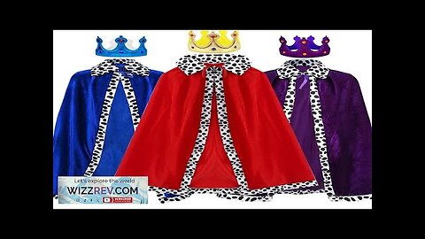 Adult Kids Cape King Prince Cosplay Costume Crown Shawl Parent-child Activity Party Review