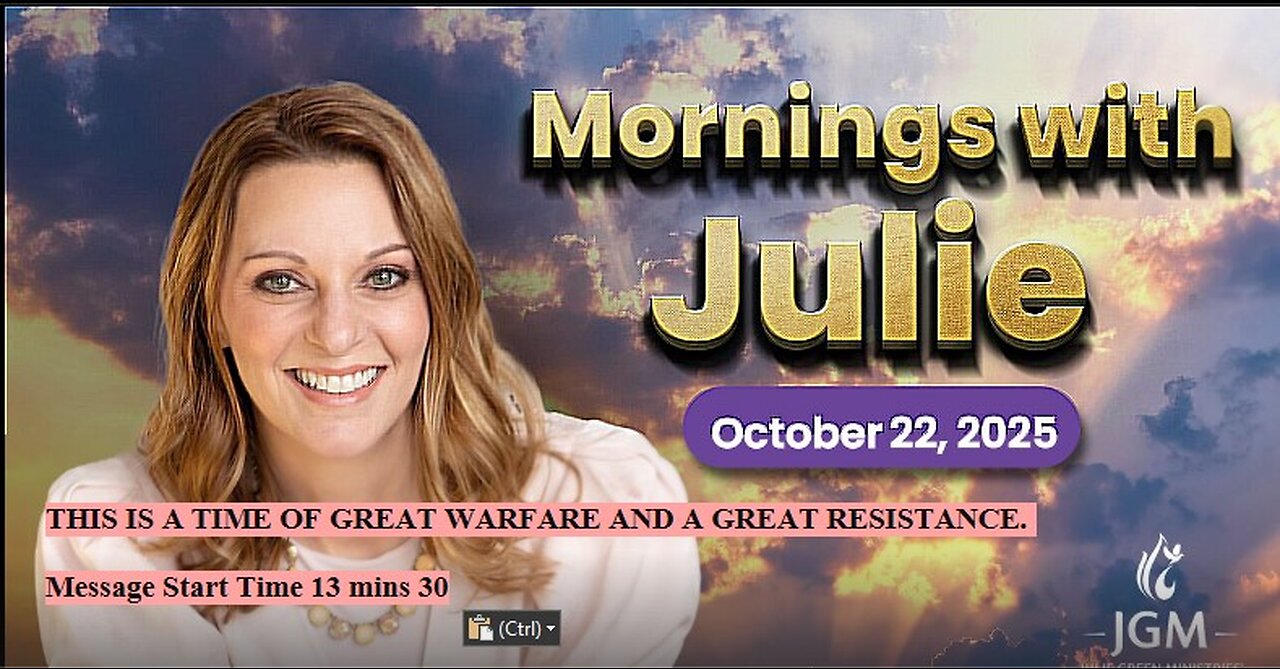 Julie Green subs THIS IS A TIME OF GREAT WARFARE AND A GREAT RESISTANCE.