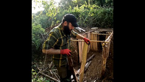 Building Underground Shelter With Fireplace, Survival Outdoor Cooking