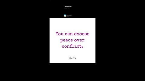 Choose peace