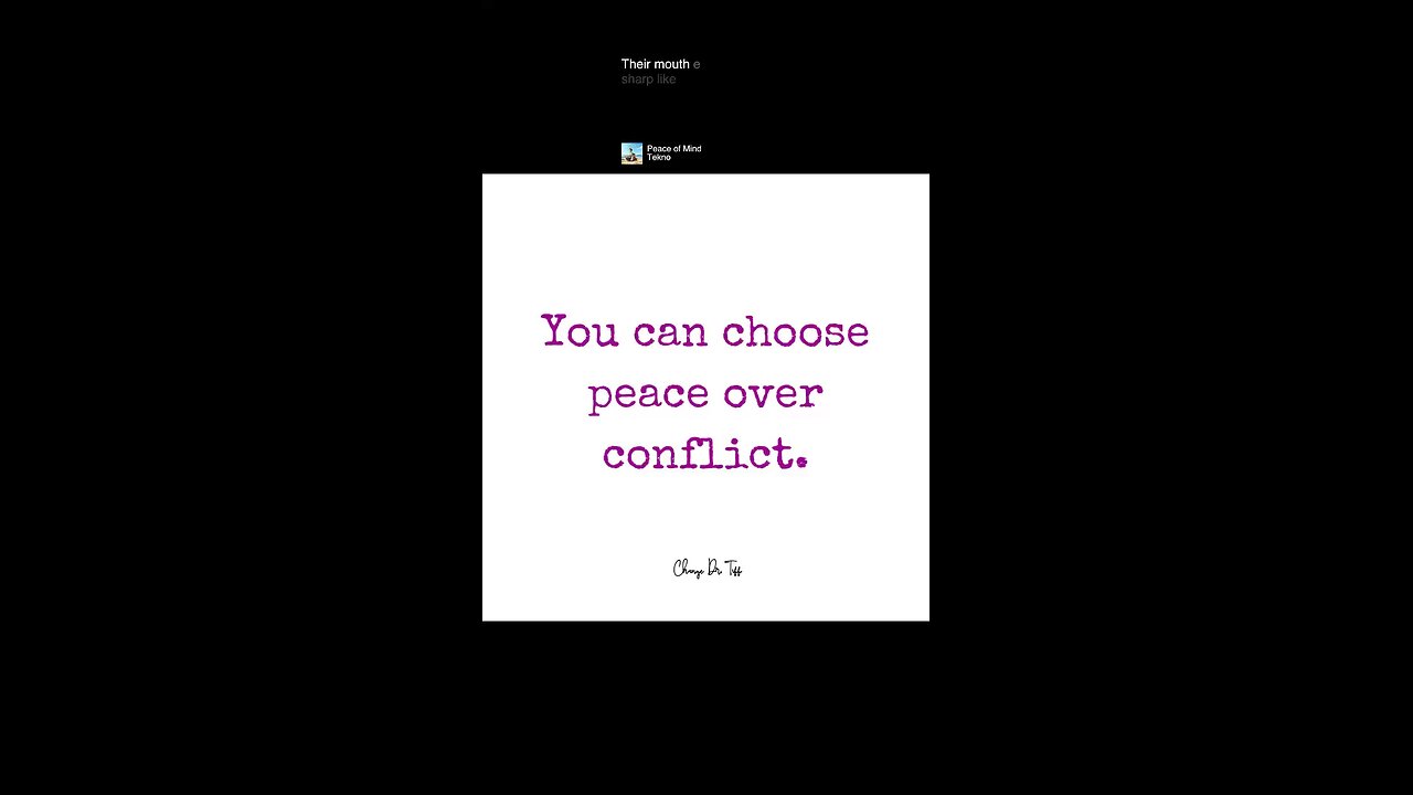 Choose peace