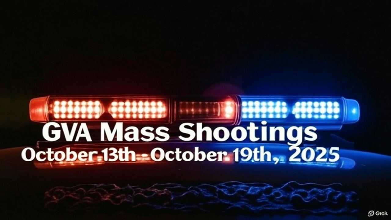 Mass Shootings according Gun Violence Archive for October 13th to October 19th, 2025