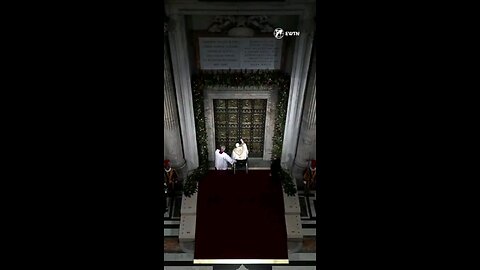 Pope Francis Opens the "Holy Door" aka portal on Christmas Eve.