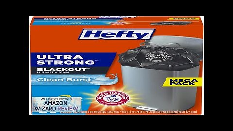 Hefty Ultra Strong Tall Kitchen Trash Bags Blackout Clean Burst 13 Gallon Review