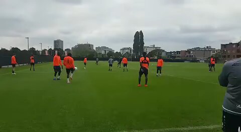 Royal Antwerp training. Dieumerci Mbokani was a top striker under coach Ladislau Boloni era