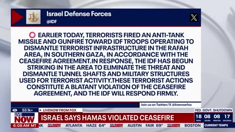 Israel accuses Hamas of attacking Israeli forces in Gaza LiveNOW from FOX