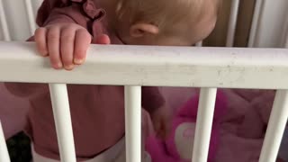 baby kayla standing in bed?! cutest moment ever ❤️