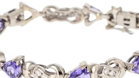 TRILLION CUT TANZANITE WITH DIAMOND BRACELET