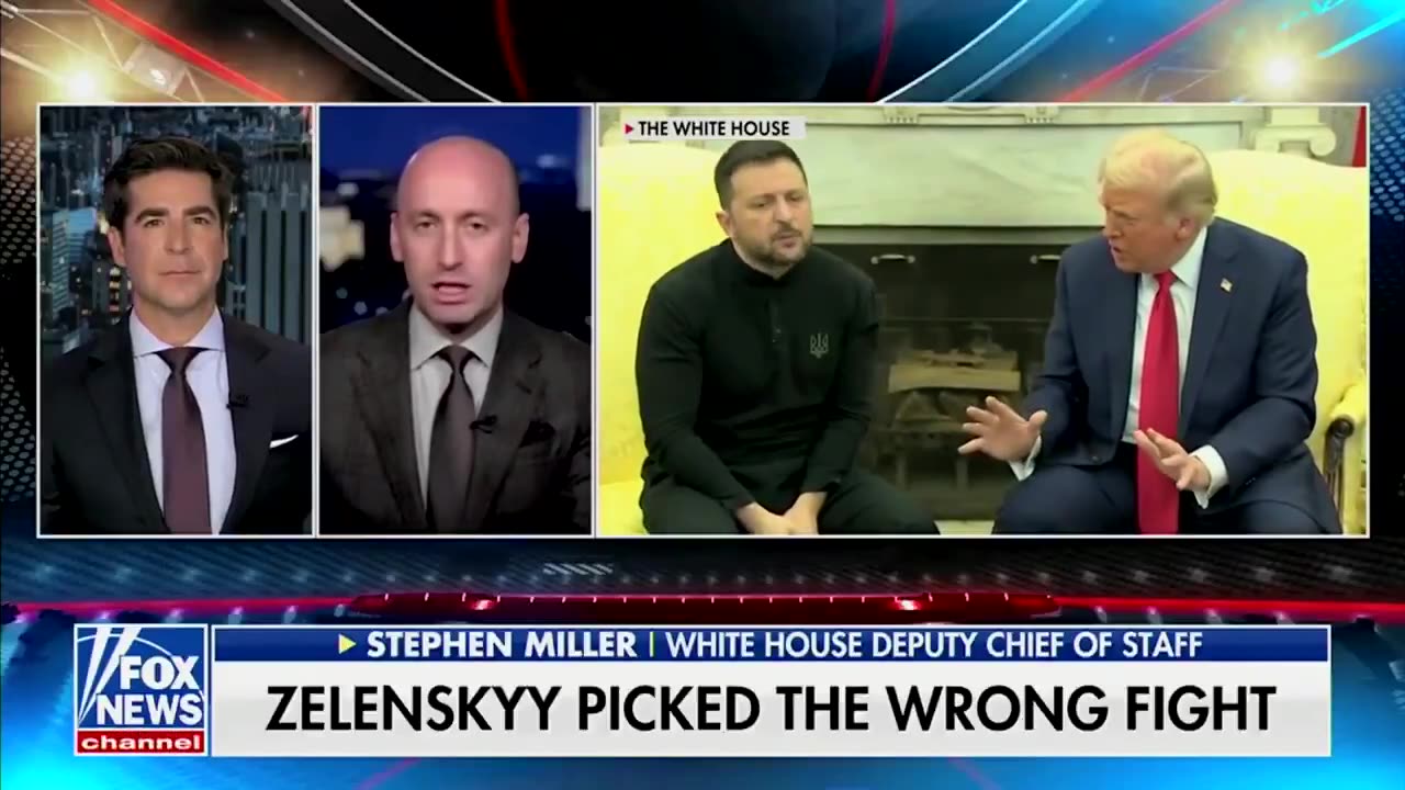 Stephen Miller says that President Trump put Zelenskyy in his place!