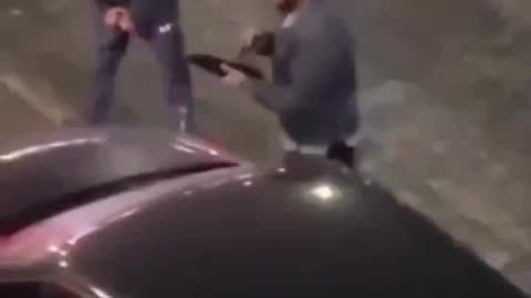 British patriots explain to Muslim immigrants that they cannot wreck cars and threaten