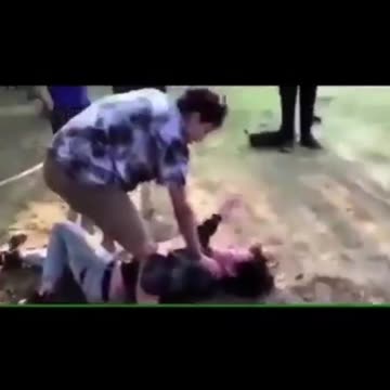 Bully beats on classmate, other classmate beats up bully forcing him to call his classmate "Daddy"